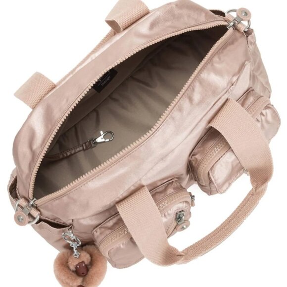 NWT Kipling Women's Defea Tan Nylon Adjustable Crossbody Satchel Shoulder Bag - Picture 4 of 8